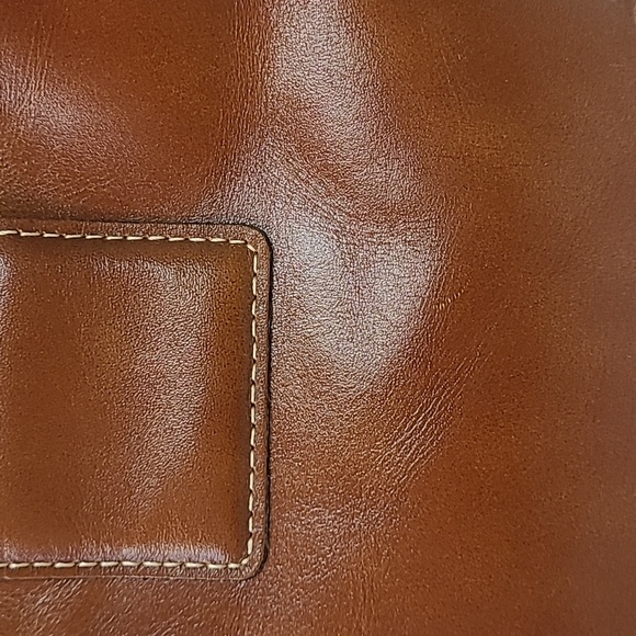 Patricia Nash Empoli Satchel with Crossbody Strap/ Brown Leather/ Metal Handles - Picture 16 of 16